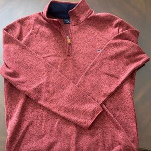 Crown and ivy Men's Heathered Maroon Quarter-Zip Sweater